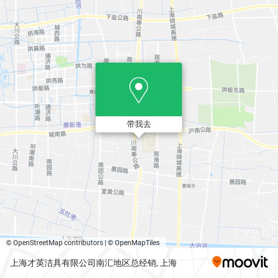 上海才英洁具有限公司南汇地区总经销地图