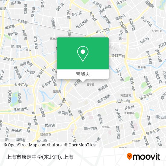 上海市康定中学(东北门)地图