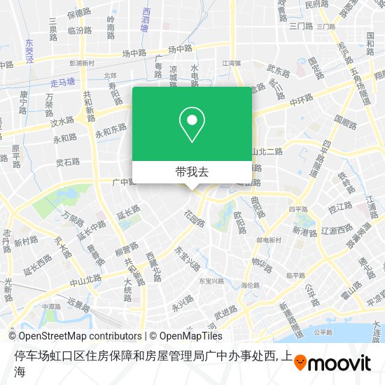 停车场虹口区住房保障和房屋管理局广中办事处西地图