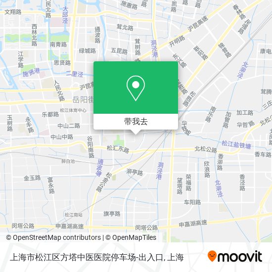 上海市松江区方塔中医医院停车场-出入口地图