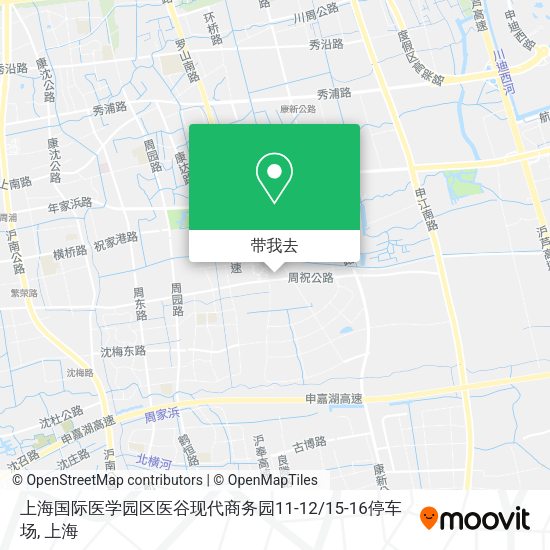 上海国际医学园区医谷现代商务园11-12/15-16停车场地图