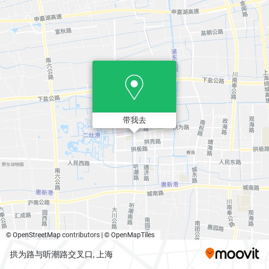 拱为路与听潮路交叉口地图