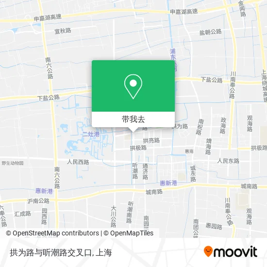 拱为路与听潮路交叉口地图