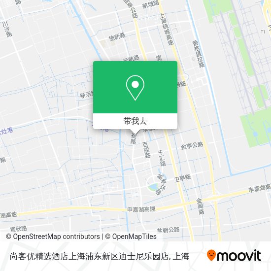 尚客优精选酒店上海浦东新区迪士尼乐园店地图
