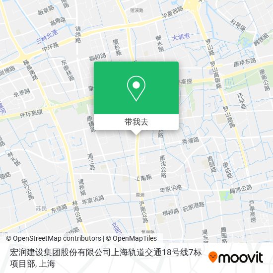 宏润建设集团股份有限公司上海轨道交通18号线7标项目部地图