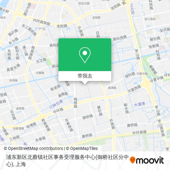 浦东新区北蔡镇社区事务受理服务中心(御桥社区分中心)地图