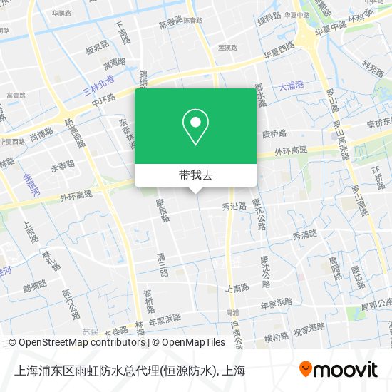 上海浦东区雨虹防水总代理(恒源防水)地图