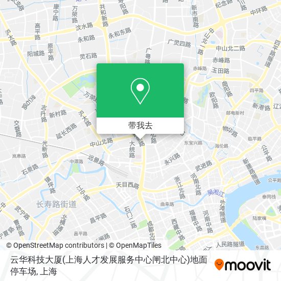 云华科技大厦(上海人才发展服务中心闸北中心)地面停车场地图