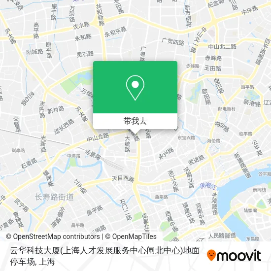 云华科技大厦(上海人才发展服务中心闸北中心)地面停车场地图