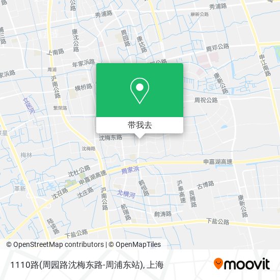 1110路(周园路沈梅东路-周浦东站)地图