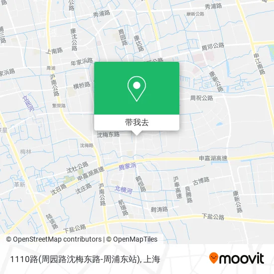 1110路(周园路沈梅东路-周浦东站)地图