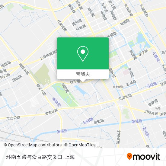环南五路与众百路交叉口地图