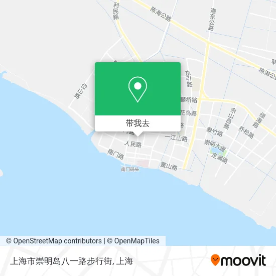 上海市崇明岛八一路步行街地图