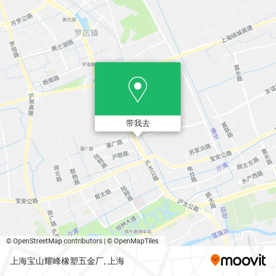 上海宝山耀峰橡塑五金厂地图