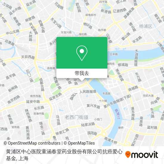 黄浦区中心医院童涵春堂药业股份有限公司抗癌爱心基金地图