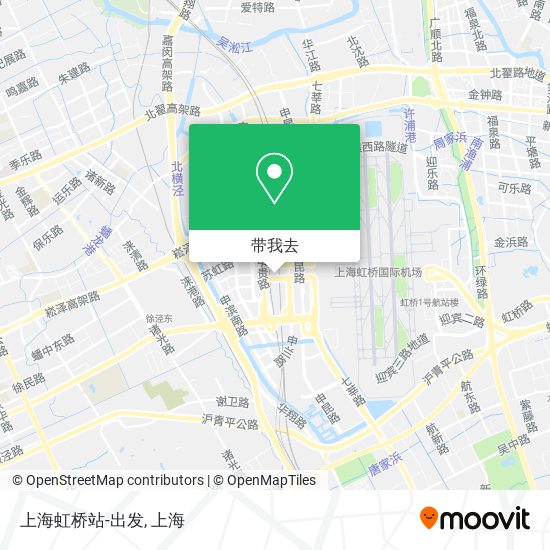 上海虹桥站-出发地图