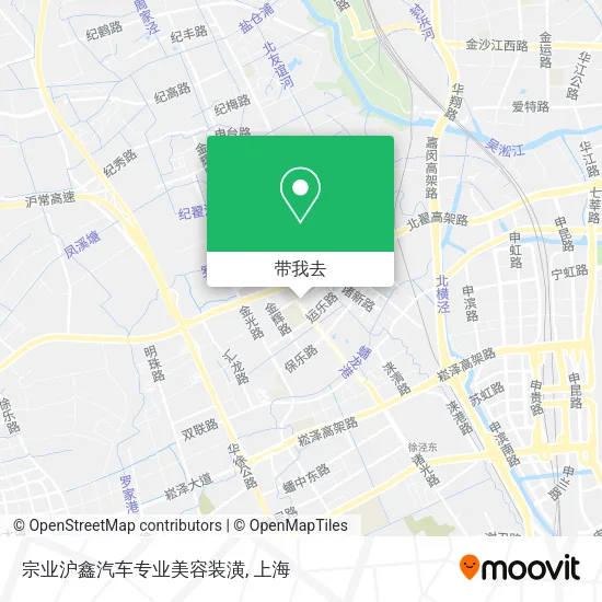 宗业沪鑫汽车专业美容装潢地图
