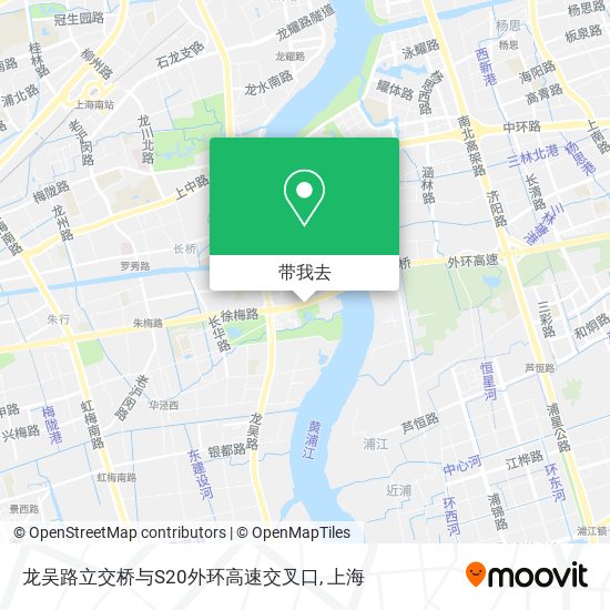 龙吴路立交桥与S20外环高速交叉口地图