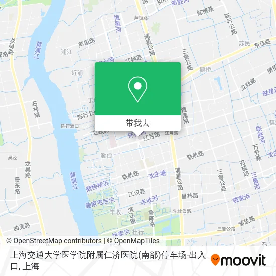 上海交通大学医学院附属仁济医院(南部)停车场-出入口地图