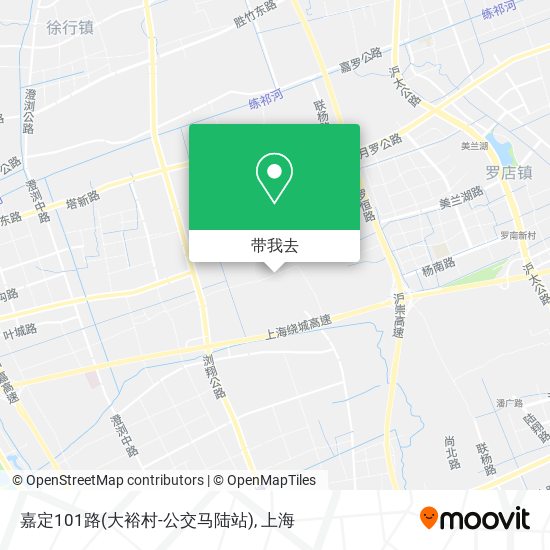 嘉定101路(大裕村-公交马陆站)地图