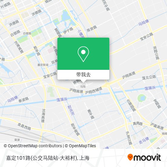 嘉定101路(公交马陆站-大裕村)地图