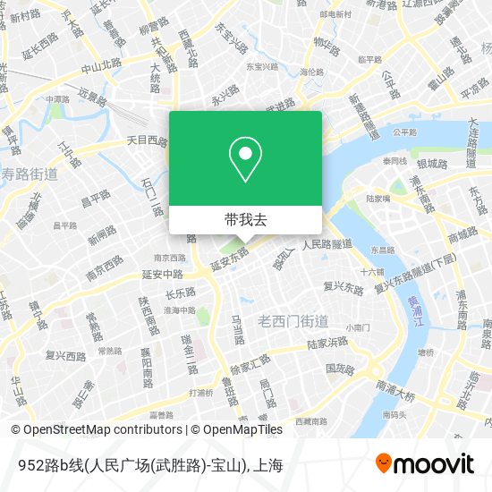 952路b线(人民广场(武胜路)-宝山)地图