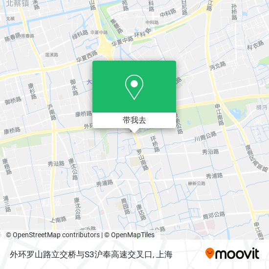 外环罗山路立交桥与S3沪奉高速交叉口地图