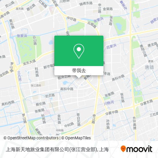 上海新天地旅业集团有限公司(张江营业部)地图