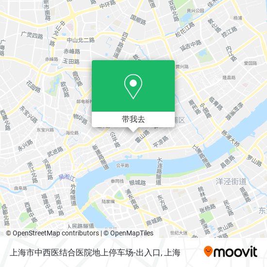 上海市中西医结合医院地上停车场-出入口地图