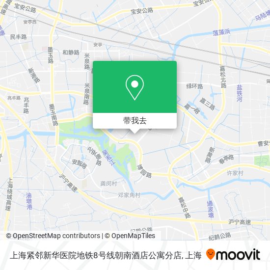 上海紧邻新华医院地铁8号线朝南酒店公寓分店地图