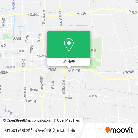 G1501跨线桥与沪南公路交叉口地图