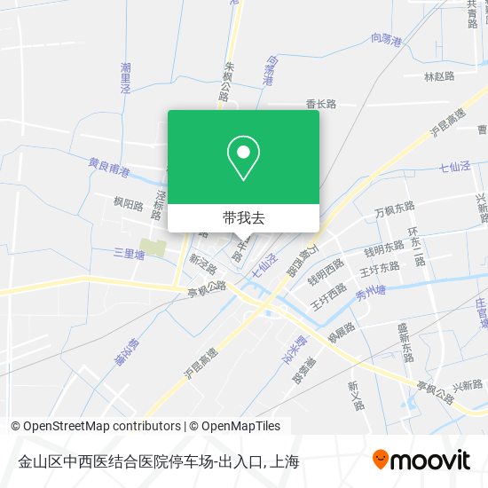 金山区中西医结合医院停车场-出入口地图