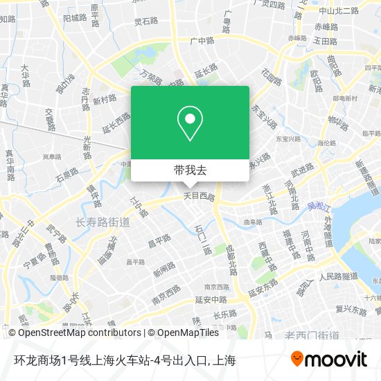 环龙商场1号线上海火车站-4号出入口地图
