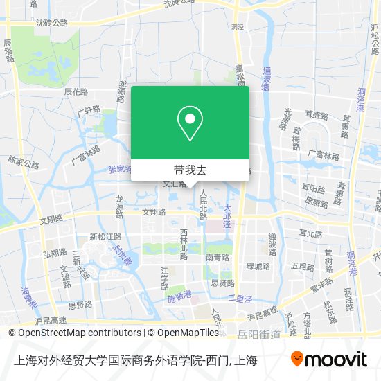 上海对外经贸大学国际商务外语学院-西门地图