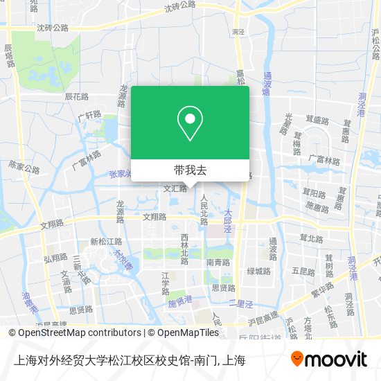 上海对外经贸大学松江校区校史馆-南门地图