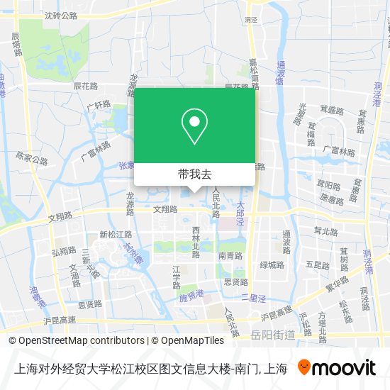 上海对外经贸大学松江校区图文信息大楼-南门地图