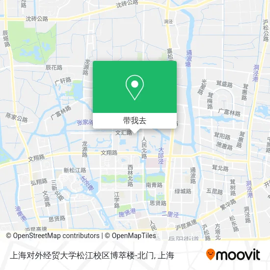 上海对外经贸大学松江校区博萃楼-北门地图