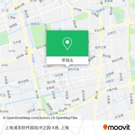上海浦东软件园祖冲之园-X座地图