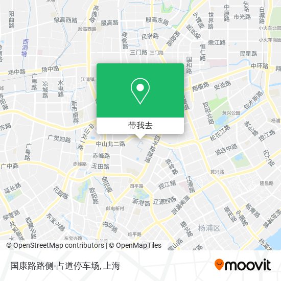 国康路路侧-占道停车场地图
