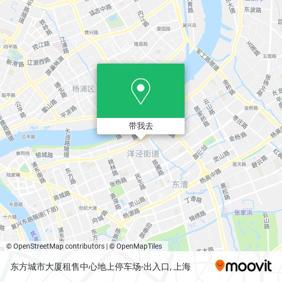 东方城市大厦租售中心地上停车场-出入口地图