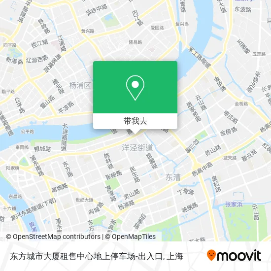 东方城市大厦租售中心地上停车场-出入口地图