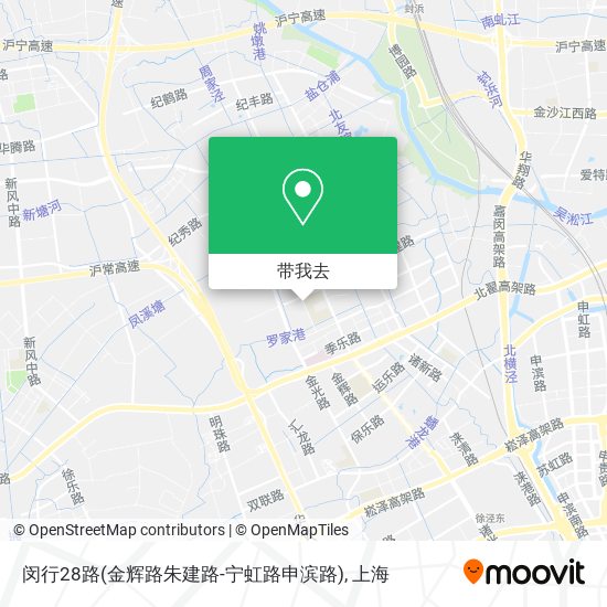 闵行28路(金辉路朱建路-宁虹路申滨路)地图