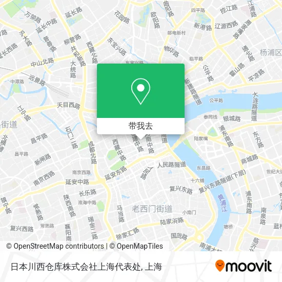 日本川西仓库株式会社上海代表处地图