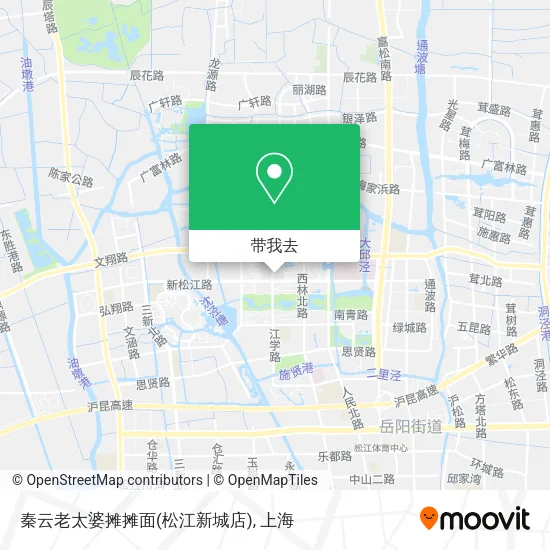 秦云老太婆摊摊面(松江新城店)地图