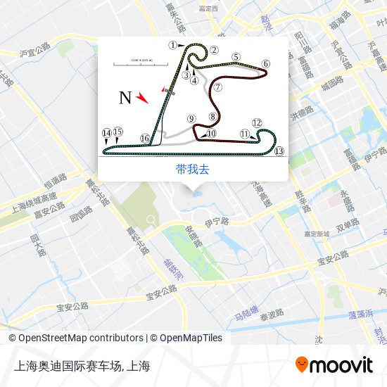 上海奥迪国际赛车场地图