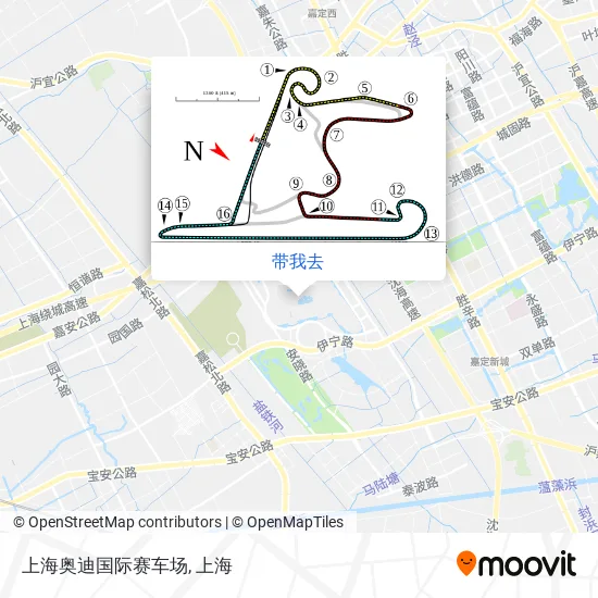 上海奥迪国际赛车场地图