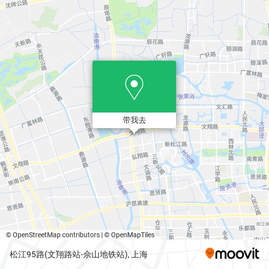 松江95路(文翔路站-佘山地铁站)地图