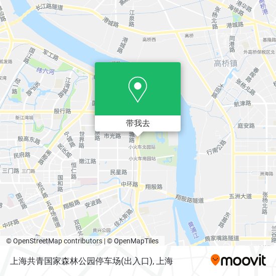 上海共青国家森林公园停车场(出入口)地图