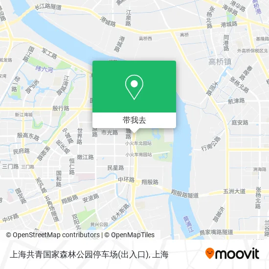 上海共青国家森林公园停车场(出入口)地图