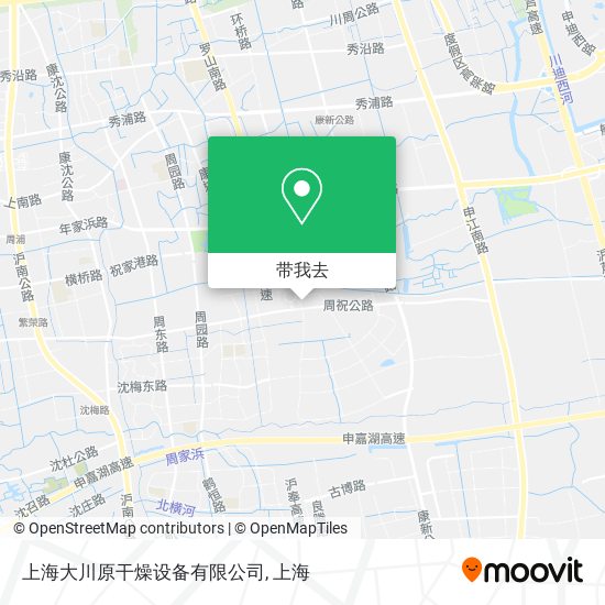 上海大川原干燥设备有限公司地图